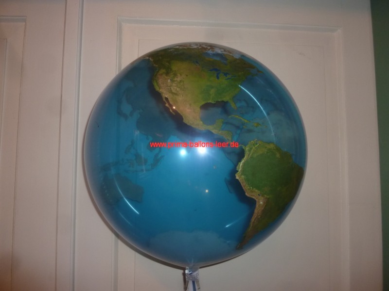 Bubbleballon Globus Rückseite