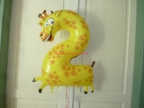 Folienballon Zahl 2 Kindergeburtstag Giraffe
