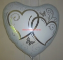 Hochzeits Folienballon Herz 90 cm weiß
