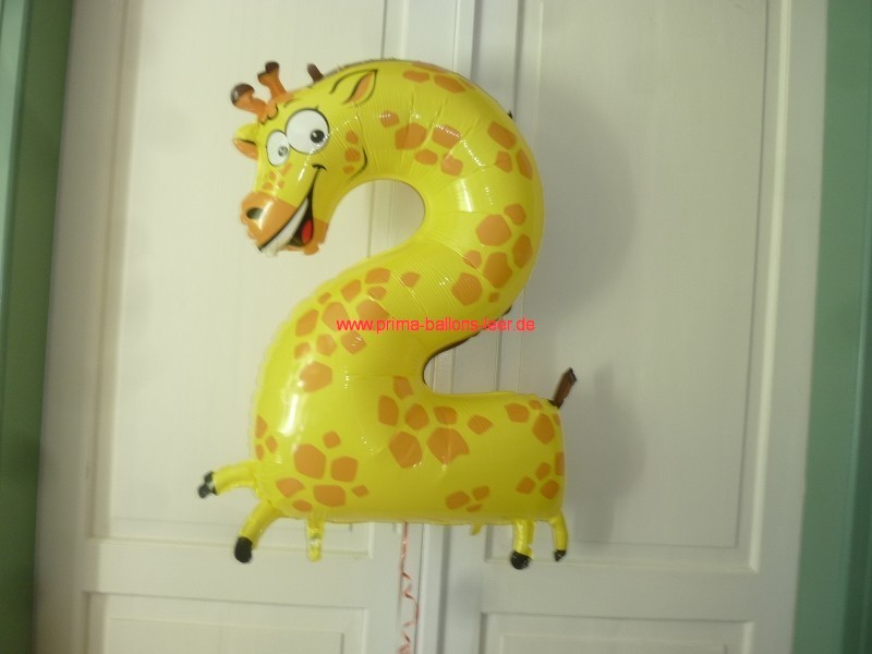 Folienballon Zahl 2 Kindergeburtstag