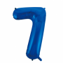 Zahlenballon 7 Blau 86 cm hoch