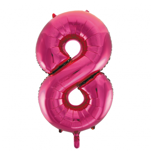 Zahlenballon 8 Pink 86 cm hoch