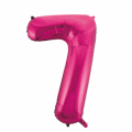 Zahlenballon 7 Pink 86 cm hoch
