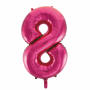 Zahlenballon 8 Pink 86 cm hoch