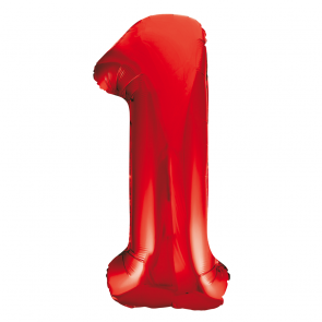 Zahlenballon 1 Rot 86 cm hoch
